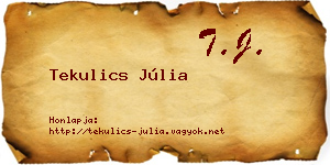 Tekulics Júlia névjegykártya