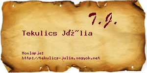Tekulics Júlia névjegykártya